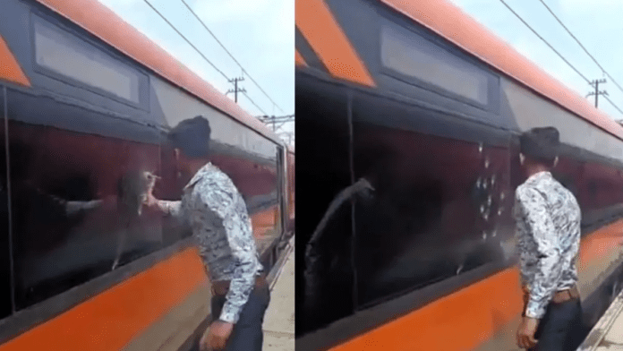 दावा गलत वंदे भारत ट्रेन की विंडो का टूटा ग्लास बदलने की प्रक्रिया के तहत तोड़ा गया था इसे