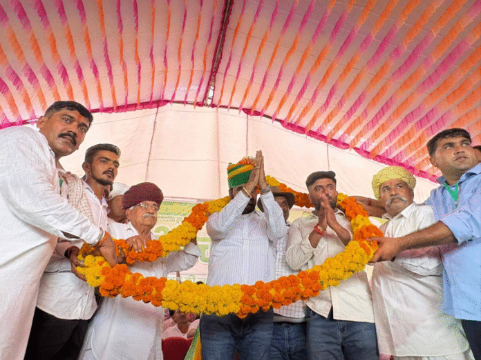 बालोतरा में जोजरी बचाओ महारैली को संबोधित करते सांसद हनुमान बेनीवाल