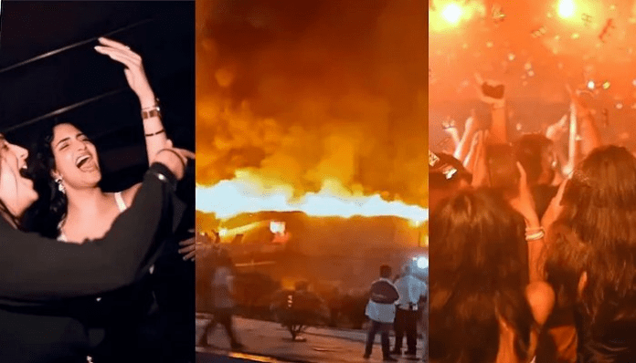 गोवा अर्पोरा नाइट क्लब में आग हादसे का दृश्य गोवा अर्पोरा नाइट क्लब में आग हादसे का दृश्य