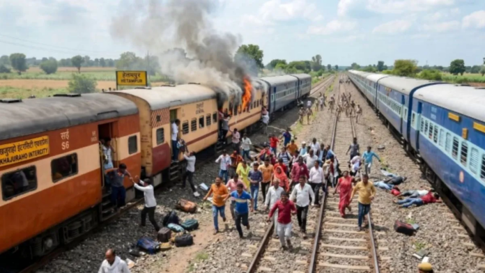मध्य प्रदेश के मुरैना में ट्रेन में आग की अफवाह से मची भगदड़, गाड़ी से कटकर 4 की मौत मध्य प्रदेश के मुरैना में ट्रेन में आग की अफवाह से मची भगदड़, गाड़ी से कटकर 4 की मौत